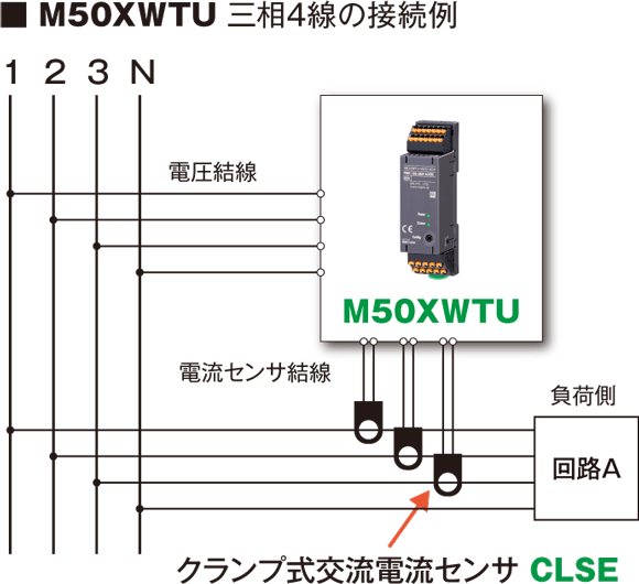 M50XWTU 三相4線の接続例
