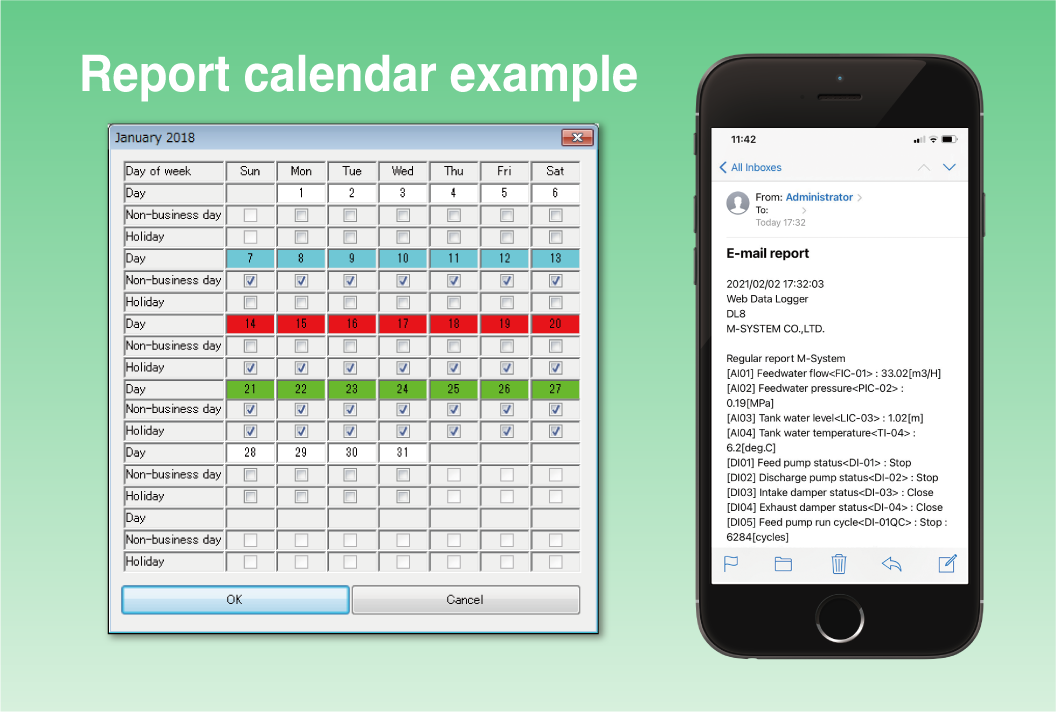 Report calendar example